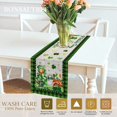 thumbnail image 3 of St Patricks Day Table Runner 108 Inches, Happy St Patrick''s Day Shamrocks Green Truck Hat Burlap Table Runners, Leprechaun Gnomes Holiday Extra Long Dresser Table Cloth Decor for Home Dining Room, 3 of 6
