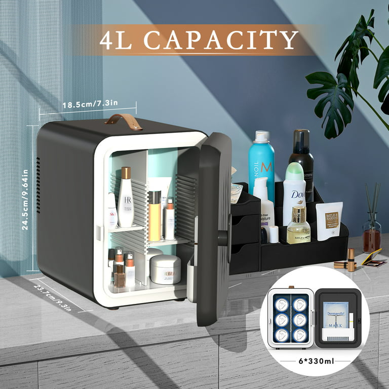  AIDEK Mini refrigerador de maquillaje cosmético para el cuidado  de la piel, refrigeradores de belleza portátiles de 4 litros, estantes de  bricolaje para dormitorio, oficina, refrigerador pequeño, : Hogar y Cocina