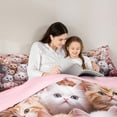 thumbnail image 4 of Castle Fairy Kawaii Cats Twin Bedding Sets,Chic Floral Flowers Bedding Comforter Set, 4 of 8