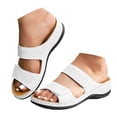 thumbnail image 4 of DAFEI Women's Thick Soled Leather One Strap Hollow Out Casual Open Back Solid Color Sandals, 4 of 8