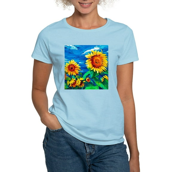 CafePress - Sunflowers Painting T Shirt - Women's Classic T-Shirt