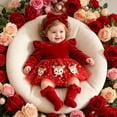 thumbnail image 6 of OJSFQUFP Baby Girl Outfit Christmas Man Romper Dress Cute Infant Xmas Winter Clothes, 6 of 7