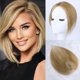 thumbnail image 1 of Xiao Hua Postizos para el cabello para mujer, con clip, flequillo, color castaño moca, cobertura de 360°, postizos para cabello fino, postizos para mujer, castaño mixto, 1 of 2
