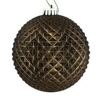 Vickerman 6" Gunmetal Durian Glitter Ball Ornament, 4 per Bag