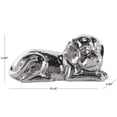 thumbnail image 3 of 10" x 5" Silver Ceramic Laying Dog Sculpture with Matte Finish, by DecMode, 3 of 11