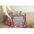 thumbnail image 2 of Ambesonne Colorful Throw Pillow Cover 2 Pack, Frame of Fresh Tulips, 24", Pink Green Umber, 2 of 7