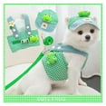 thumbnail image 5 of Soft Cute Cartoon Pet Harness and Leash Set, Adjustable Chest Harness with UV Protection Cap, 3-Piece, Multiple Sizes for Small Dogs and Cats (Green,L), 5 of 7