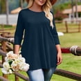 thumbnail image 3 of Débardeurs Amples Grande Taille pour Femmes Imprimés Manches 3/4 Col Rond Blouse Décontractée Été, Tuniques à Manches Longues Grande Taille pour Femmes, 3 of 6