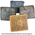 thumbnail image 6 of Urbalabs Western Purse Genuine Leather Hand Tooled Floral Horse Ladies Bag Leather Chain Strap Purse Hand Stitched (Light Brown), 6 of 7