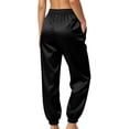thumbnail image 6 of BVnarty Women's Elastic High Waist Tapered Jogger Pants with Side Pockets, Relaxed Fit Casual Trousers for Game Night Black XL, 6 of 9