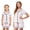 White, variant on AIGUR Mommy and Me Matching Pajamas Heart Print Button Down Short Sleeve Lapel Tops and Shorts Set Family Sleepwear