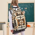 thumbnail image 7 of FORMRS Unisex School Backpack 17" Student Travel Bag with Laptop Compartment, Beige Geometric, 7 of 7
