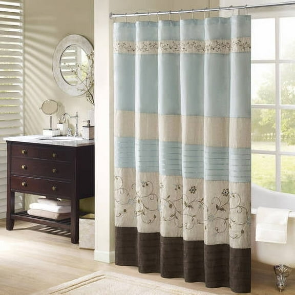 Home Essence Monroe Embroidered Shower Curtain