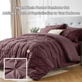 thumbnail image 3 of Davulos Twin Comforter Set with Sheets Dusty Plum,5 Pieces Pintuck Bed in a Bag Twin Bed Set for Man Women Pinch Pleat Bedding Set All Season, 3 of 8