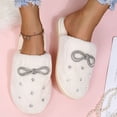 thumbnail image 6 of NOKIO Women'S Warm Terry Cloth Slippers Women's Fashion Rhinestone Bowknot Plush Warm Closed-Toe Casual Slippers Women'S Cozy Slipper Sandals Non-Slip Women'S Indoor Slippers, 6 of 9