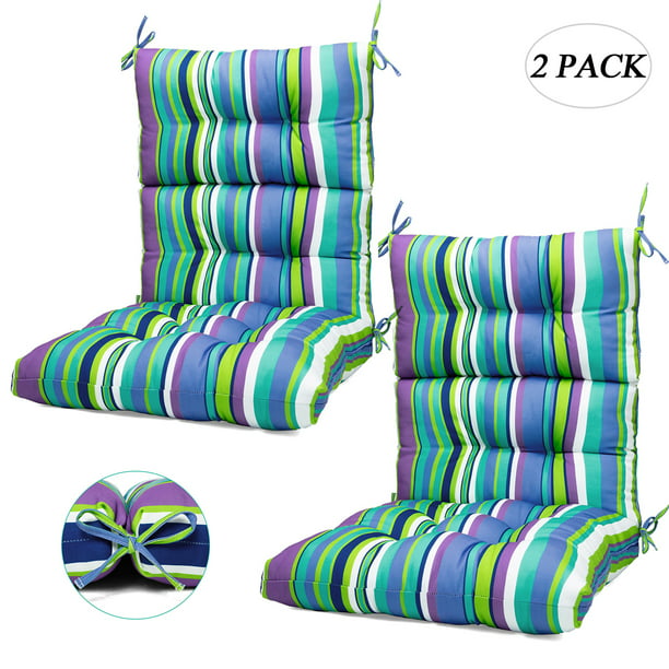 Set Of 2 Outdoor Chair Cushion Kitchen Pad Dining High Back Solid Rebound Foam Size 44 1 X 21 4 7 Com - Patio Dining Chair Cushion Sets