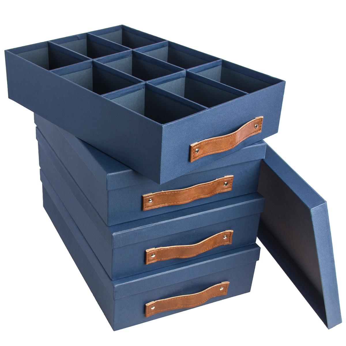 (4 Pack) 17x12 Canvas Storage Box Storage Containers Set with Lids and