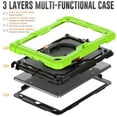 thumbnail image 3 of TECH CIRCLE Rugged Case for Apple (10.2-Inch) iPad Tablet (iPad 9th/8th/7th Gen) - Drop Proof Protective Kickstand Case Portable Handle Sturdy Cover with [Screen Protector], Green+Black, 3 of 8