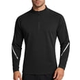 thumbnail image 3 of Men's Long Sleeve Fitness Top Nylon Spandex | Athletic Training Jacket Stand Up Collar Full Zip Elastic Moisture Wicking Quick Dry Outdoor Sports Casual Gym Workout | Zenithor,Black XL, 3 of 9