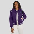 thumbnail image 4 of Women's WEAR by Erin Andrews Purple Baltimore Ravens Varsity Lightweight Full-Snap Jacket, 4 of 5