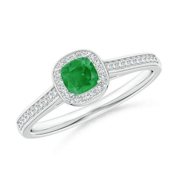 Cushion Shape Green Emerald CZ Diamond Cocktail Band Ring Women 925 Sterling Silver May Birthstone Engagement Anniversary Gift Gemstone Jewelry