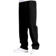 thumbnail image 2 of Men's Solid Color Baggy Casual Pants Without Drawstring, Slanted Pockets, Athletic Style Black M, 2 of 5