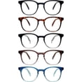 thumbnail image 2 of 5 Pack Fashion Blue Light Blocking Reading Glasses for Women Men Spring Hinge Eyeglasses Anti UV Computer Readers, 2 of 8