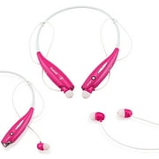 GEARONIC TM Wireless Sport Stereo Headset Bluetooth Earphone Headphone Compatible with Android or iPhone Hot Pink