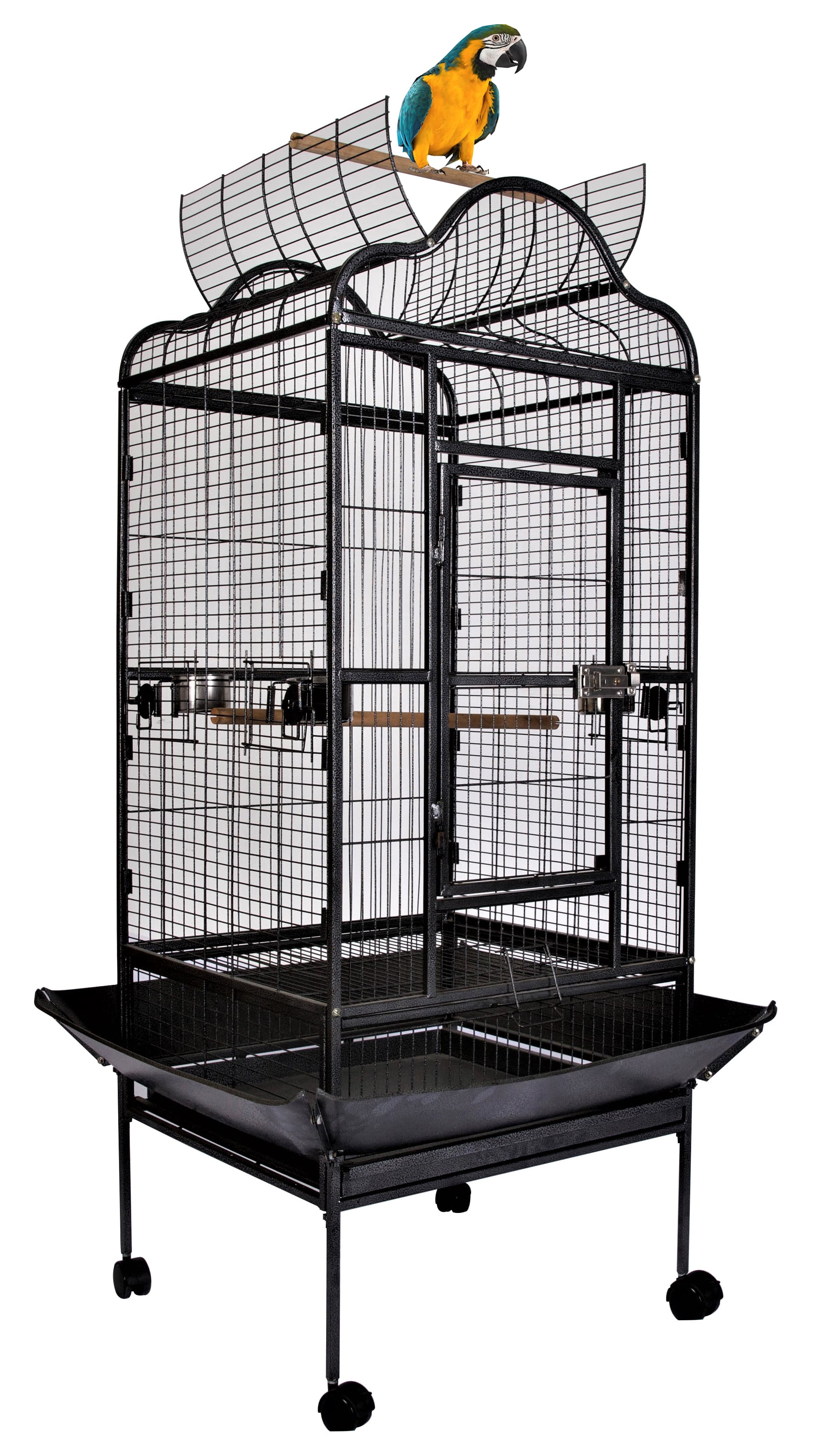 Durable 63''H Large Cockatiel Parakeet Finch Open Top Roll Bird Cage With Stand 