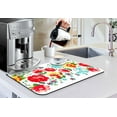 thumbnail image 3 of Coffee Bar Mat Accessories for Countertop Pioneer Flower Absorbent Hide Stain Rubber Backed Dish Drying Mats for Kitchen Counter Draining Pad Decor Gift Fit Under Coffee Maker (20x12in), 3 of 5