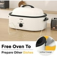 thumbnail image 2 of 20 Quart Roaster Oven, Electric Roaster Oven, Turkey Roaster Pan Buffet with Self-Basting Lid, Removable Pan, Cool-Touch Handles, White, 2 of 15
