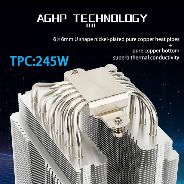 Thermalright PA120 Refroidisseur de processeur avec 6 caloducs, double  ventilateur PWM 120 mm, refroidisseur de processeur Intel AMD AM4 (noir) 