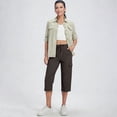 thumbnail image 6 of Cargo Capri Pants for Women Casual Summer Drawstring Elastic Waist Quick Dry Hiking Capris with Pockets, L, 6 of 7