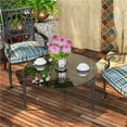thumbnail image 4 of Wisfor Round Glass Top Coffee Table with Metal Legs, Grey, 4 of 9