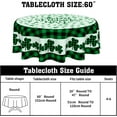 thumbnail image 2 of St. Patricks Day Tablecloth Round 60 Inch Green Shamrock Plaid Decorative Table Cloth Washable St Patricks Day Table Cover for Kitchen Dining Table Party Picnic Holiday Indoor Outdoor Home Decor, 2 of 6