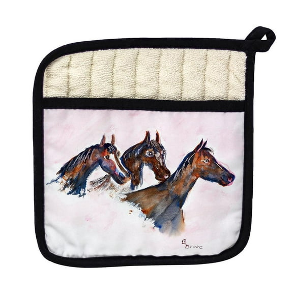 Betsy Drake Interiors Three Horses Pot Holder