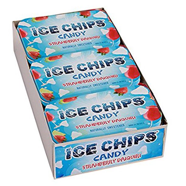 ICE CHIPS Xylitol Candy, Strawberry Daiquiri (6 Tins)