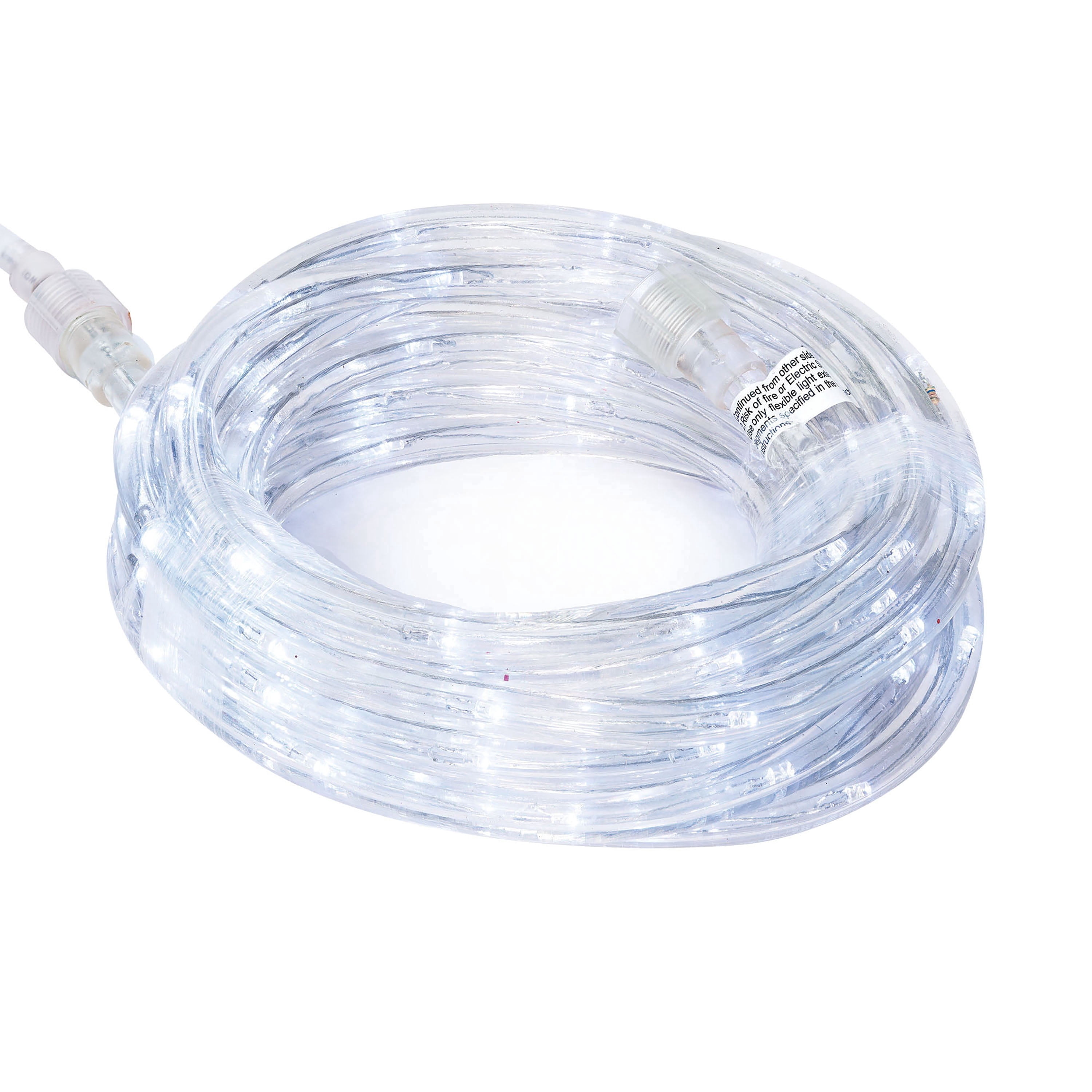 Indoor/Outdoor LED Super Bright Christmas Rope Lights, Cool White, White Wire, 18', by Holiday Time