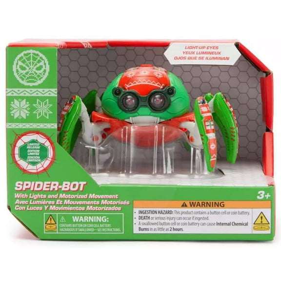 Marvel Spider-Man Holiday Spider-Bot with Lights & Motorized Movement Figure