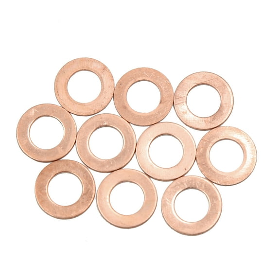10pcs 8mm Inner Dia Copper Washers Flat Sealing Gaskets Ring for Cars