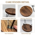 thumbnail image 4 of 3 Pack Wooden Display Stands, 8" 10" 12" Rustic Risers with Metal Legs for Dessert Table, Party Decor, Plants & Home Display, 4 of 9