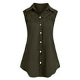 thumbnail image 1 of Timegard Plus Size Tank Tops for Women Lapel V Neck Lace Button up Sleeveless Tunic Tops Summer Fashion, 1 of 4