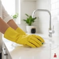 thumbnail image 2 of SteadMax Latex Cleaning Gloves, 2-Pair Value Pack, Reusable Household & Dishwashing Gloves, Small, Yellow, 2 of 7