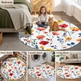 thumbnail image 6 of Red Yellow Blue Poppy Washable Round Area Rug 8 ft, Independence Day, Soft Non Slip Rugs Stain Repellent Indoor Felt Carpet for Living Dining Room Bedroom Home Office, 6 of 9