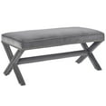 thumbnail image 1 of Rivet Performance Velvet Bench Gray, 1 of 4