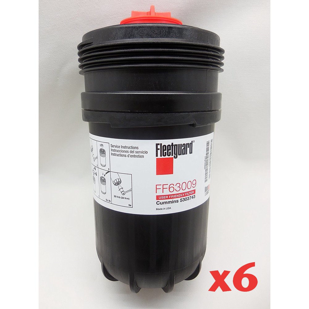 Fleetguard FF63009 Fuel Filter 6 Pack