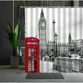 thumbnail image 5 of London Classic Big Pendulum Clock Teleph Booth Retro Bathroom Shower Curtain Polyester Fabric Home ration Bath Curtains, 5 of 6