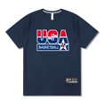 thumbnail image 3 of Camiseta holgada de manga corta con estampado de letras para hombre, para correr, al aire libre, baloncesto, gimnasio, verano, secado rápido, fitness, culturismo, 2023, 3 of 5
