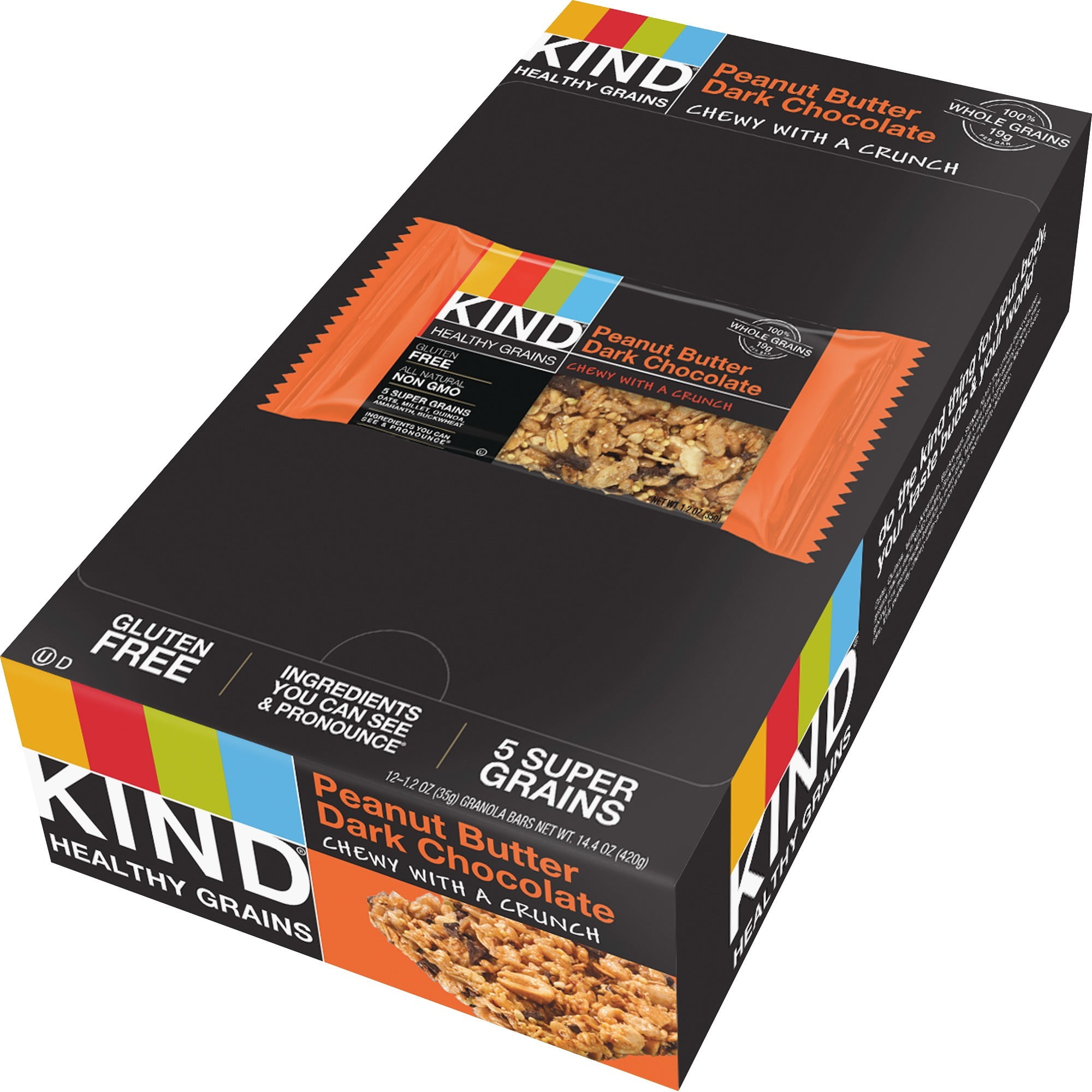 KIND, KND18083, Peanut Butter/Dark Chocolate Grains Bar, 12 / Box