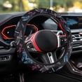 thumbnail image 4 of Yuyamidu Blue Pink Dragonfly Car Steering Wheel Covers for Women Fluffy Steering Wheel Cover for Auto Sedan Interior Accessories Warm Steering Wheel Protector, 4 of 7